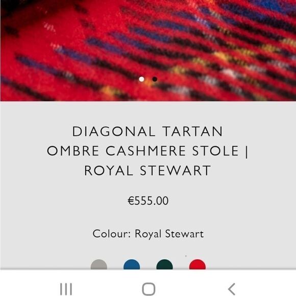 𝅺johnstons of Elgin  Merino Wool and Angora Purple Tartan Fringed Scarf - Picture 5 of 5